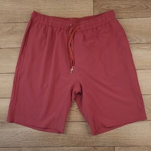 BAMBOO AVE Solid Dark Pink Large Mens Athletic Performance‎ Workout Shorts